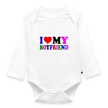 I love my boyfriend - Baby Bio-Langarm-Body - Weiß - Vorne