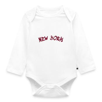New York - NY - NYC - Manhattan - Brooklyn - Etats-Unis - Body Bébé bio manches longues - blanc - Devant