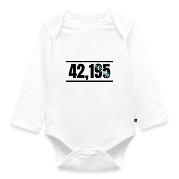 Marathon Running Jogging - Baby Bio-Langarm-Body - Weiß - Vorne