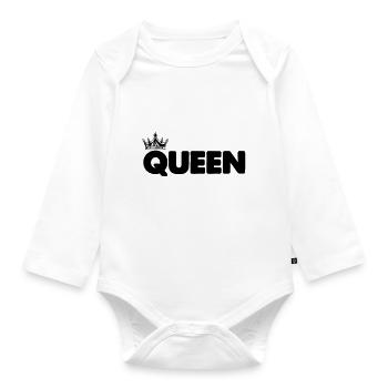 queen - Baby Bio-Langarm-Body - Weiß - Vorne