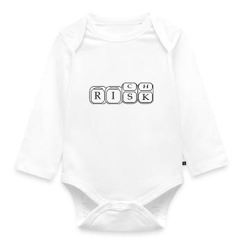 Dice Rich and Risk - Organic Longsleeve Baby Bodysuit - white - Front