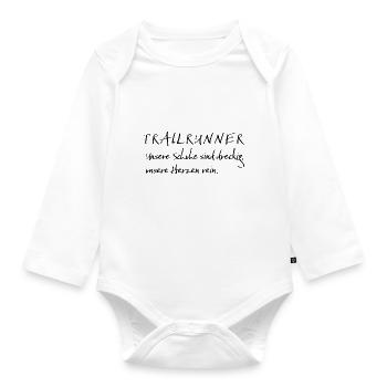 Trailrunner Spruch Schuhe - Baby Bio-Langarm-Body - Weiß - Vorne