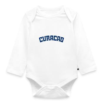 Curacao - Est 1499 - Dutch Caribbean - Karibik - Baby Bio-Langarm-Body - Weiß - Vorne