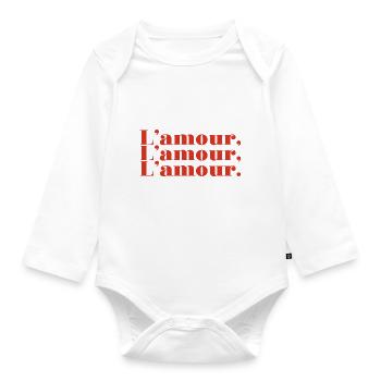 Liebe Liebe Liebe Liebe - Baby Bio-Langarm-Body - Weiß - Vorne