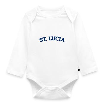 Saint Lucia - Castries - Caribbean - West Indies - Organic Longsleeve Baby Bodysuit - white - Front