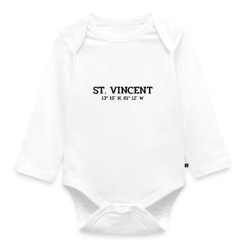 Saint-Vincent coordonne Koordinaten West Indies - Body Bébé bio manches longues - blanc - Devant