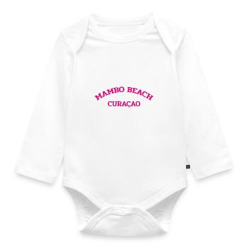 Mambo Beach - Curaçao - Caraïbes néerlandaises - Karibik - Body Bébé bio manches longues - blanc - Devant