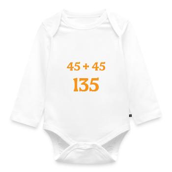 45 + 45 = 135 30 - Organic Longsleeve Baby Bodysuit - white - Front