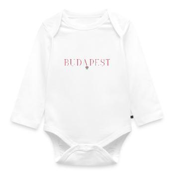 Budapest, Hungary Style Design T-Shirt - Organic Longsleeve Baby Bodysuit - white - Front