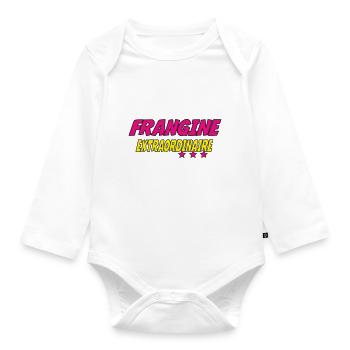 FRANGINE EXTRAORDINAIRE - Body Bébé bio manches longues - blanc - Devant