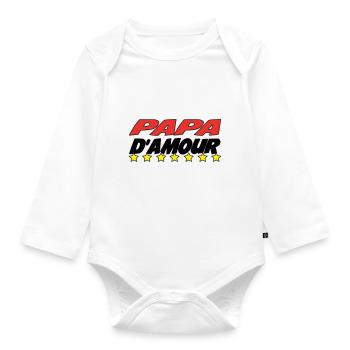 LOVE DAD - Organic Longsleeve Baby Bodysuit - white - Front
