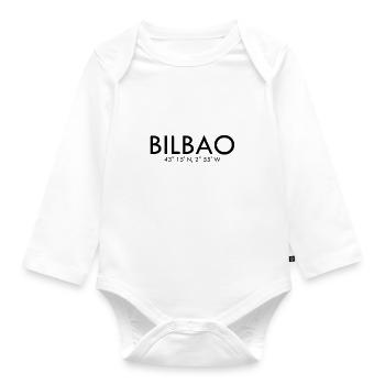 Bilbao Spain Coordinates Latitude Longitude - Organic Longsleeve Baby Bodysuit - white - Front