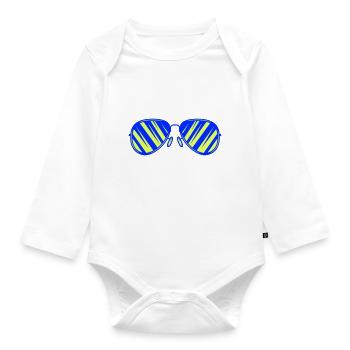sonnenbrille - Baby Bio-Langarm-Body - Weiß - Vorne