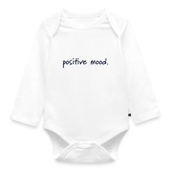 positive mood - Organic Longsleeve Baby Bodysuit - white - Front