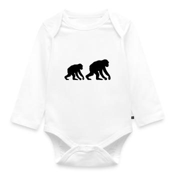 Singes - Body Bébé bio manches longues - blanc - Devant