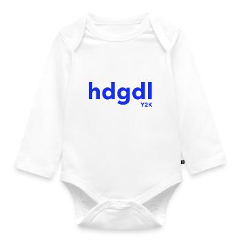 hdgdl hab dich ganz doll lieb Jahr2000 Y2K blau - Baby Bio-Langarm-Body - Weiß - Vorne