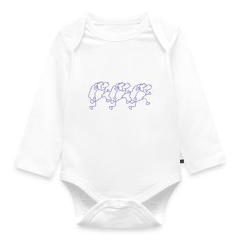 Drei Schafe Gehen Glücklich Stolz 3 Freunde Team - Baby Bio-Langarm-Body - Weiß - Vorne