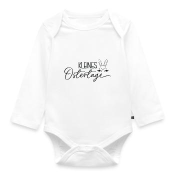 Kleines Ostertage 🐰🌸 - Baby Bio-Langarm-Body - Weiß - Vorne
