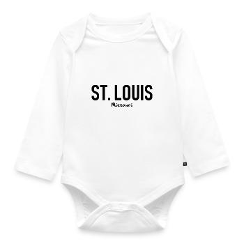 St. Louis - Missouri, USA, United States of America - Organic Longsleeve Baby Bodysuit - white - Front