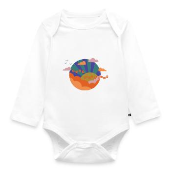 Good Vibrations - Gift Idea - Good Mood - Organic Longsleeve Baby Bodysuit - white - Front