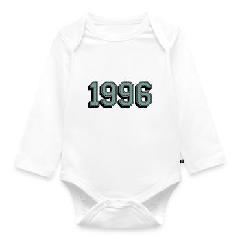 1996 Birthday Year Aging Age 29 Years Old - Organic Longsleeve Baby Bodysuit - white - Front