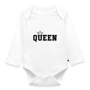 queen - Baby Bio-Langarm-Body - Weiß - Vorne