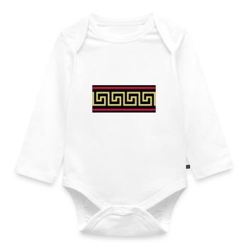 Greek Key - Organic Longsleeve Baby Bodysuit - white - Front