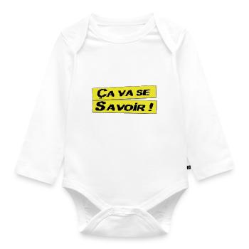 Ca va se savoir - Body Bébé bio manches longues - blanc - Devant