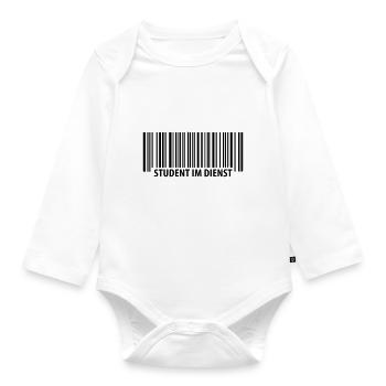 Student im Dienst - Baby Bio-Langarm-Body - Weiß - Vorne