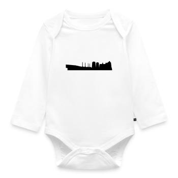 Wolfsburg Skyline - Baby Bio-Langarm-Body - Weiß - Vorne