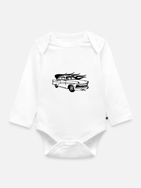 oldtimer - Baby Bio-Langarm-Body - Weiß