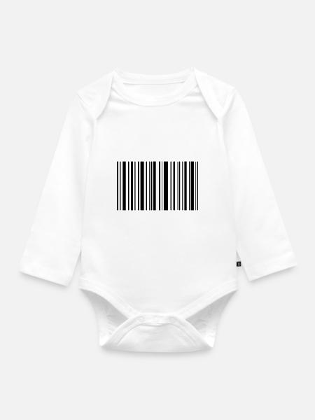 Blanko Barcode - Baby Bio-Langarm-Body - Weiß