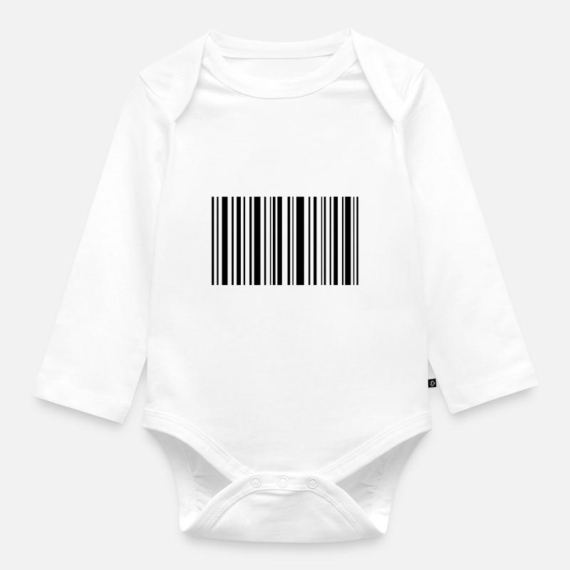 Blanko Barcode - Baby Bio-Langarm-Body - Weiß