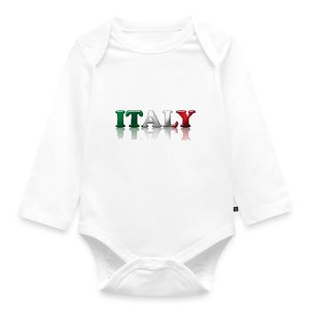 Italy - Organic Longsleeve Baby Bodysuit - white - Front