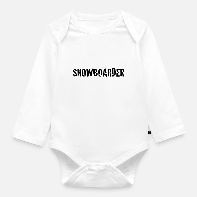 snowboarder - Body Bébé bio manches longues - blanc