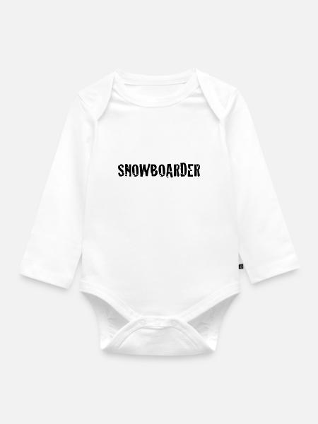 snowboarder - Body Bébé bio manches longues - blanc
