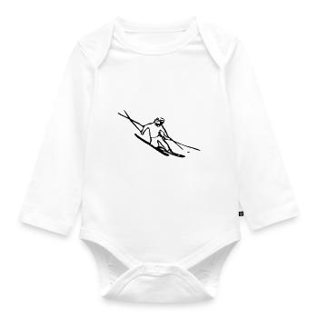 Dynamic Skier - Organic Longsleeve Baby Bodysuit - white - Front