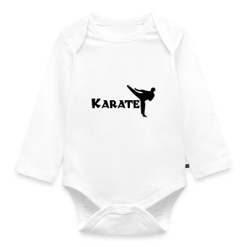 karate - Baby Bio-Langarm-Body - Weiß - Vorne