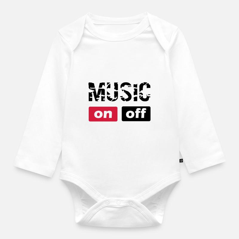 musique - Body Bébé bio manches longues - blanc