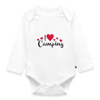 camping - Baby Bio-Langarm-Body - Weiß - Vorne