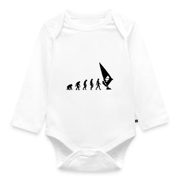 Die Evolution von Windsurfing - Baby Bio-Langarm-Body - Weiß - Vorne