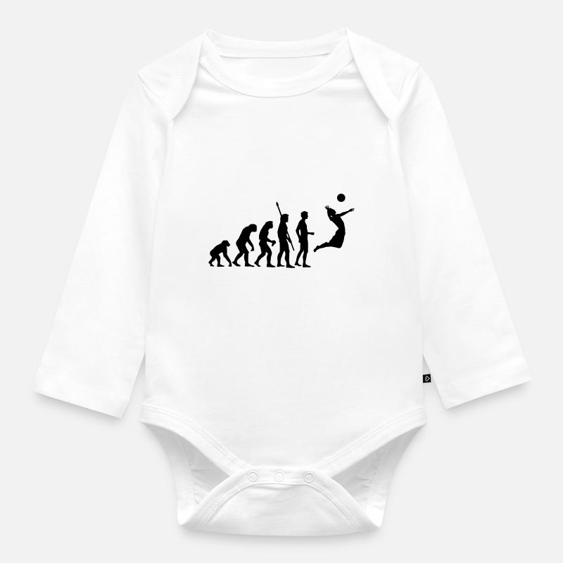 evolution_volleyball_1c - Baby Bio-Langarm-Body - Weiß