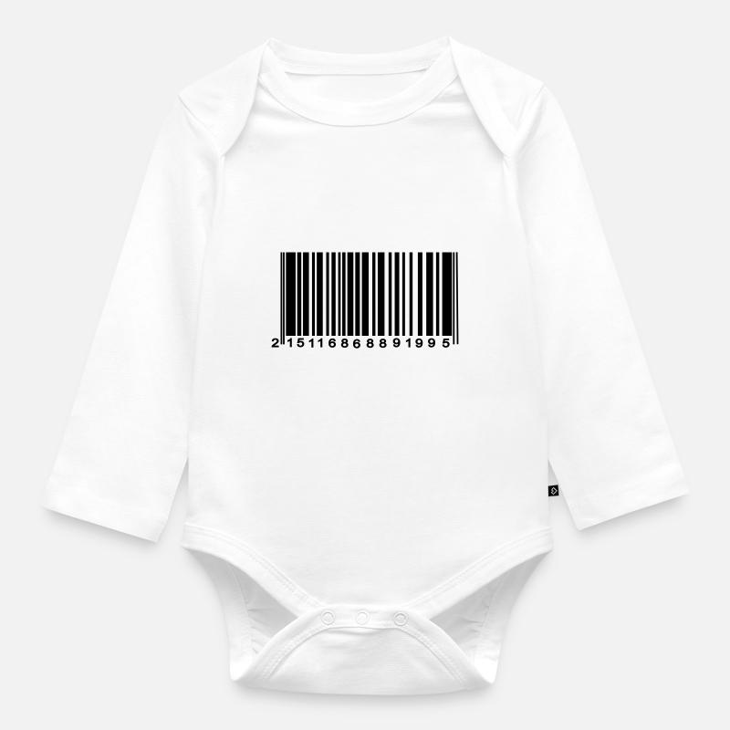 Barcode verschlüsselt - Baby Bio-Langarm-Body - Weiß