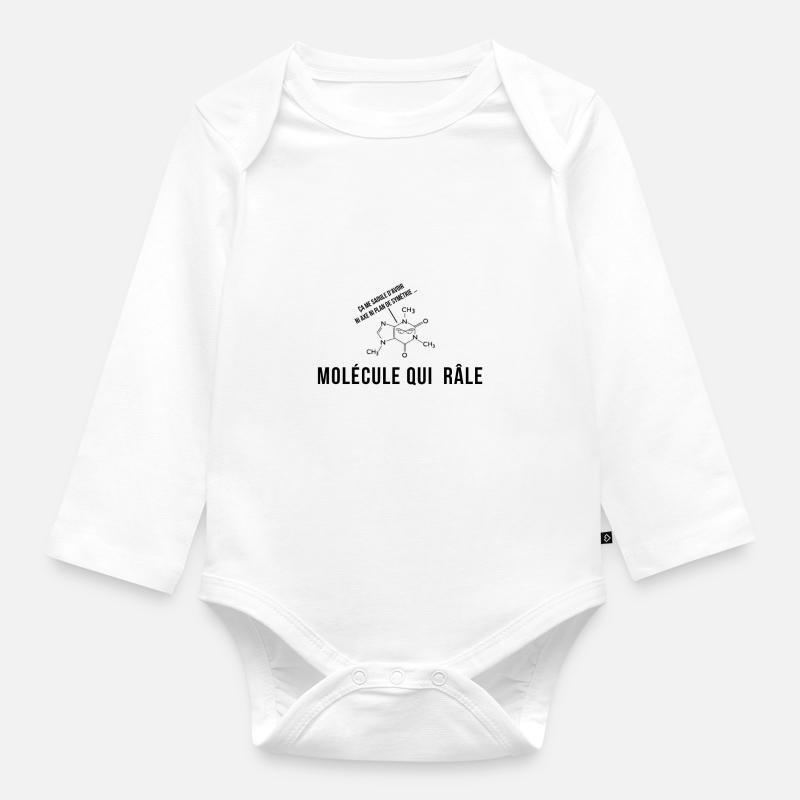 Molécule Chirale - Body Bébé bio manches longues - blanc