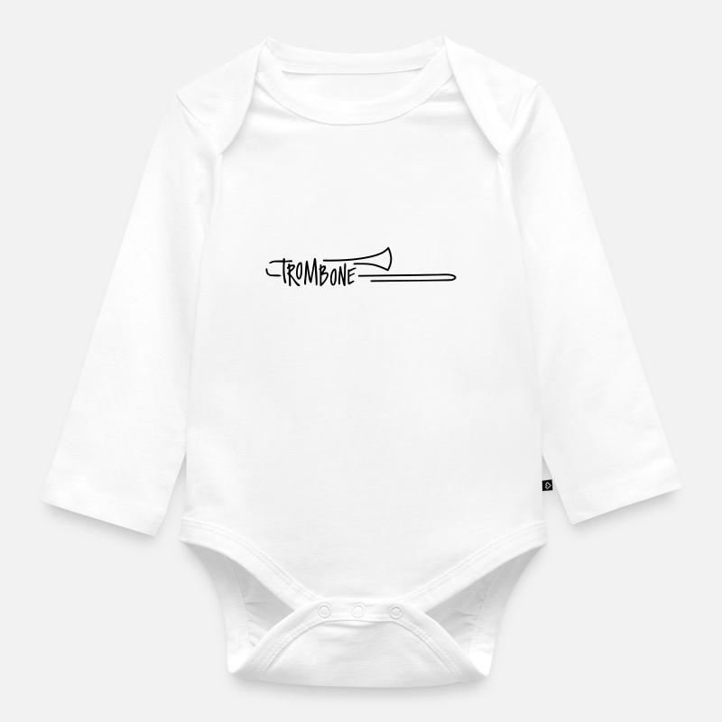 Trombone - Baby Bio-Langarm-Body - Weiß