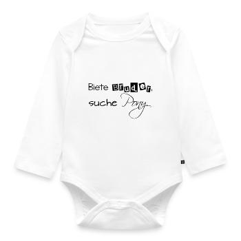 Biete Bruder, suche Pony - Baby Bio-Langarm-Body - Weiß - Vorne
