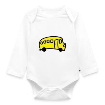 Bus - Baby Bio-Langarm-Body - Weiß - Vorne