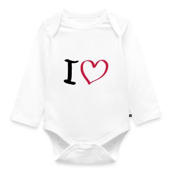i love - Baby Bio-Langarm-Body - Weiß - Vorne