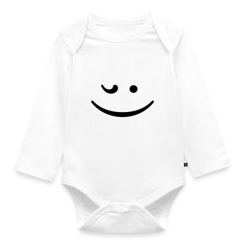 smile ;) - Organic Longsleeve Baby Bodysuit - white - Front
