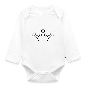 krone_1c - Organic Longsleeve Baby Bodysuit - white - Front